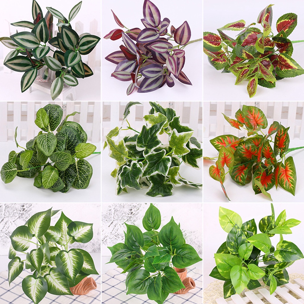 b-398-clear-texture-artificial-leaf-plastic-floral-arrangement-plant-home-decor