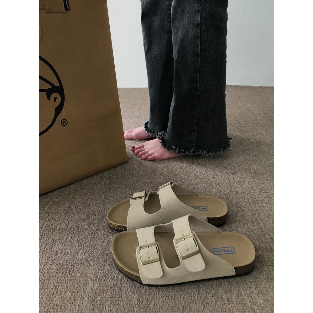 ขายใหญ่-รองเท้าแตะ-birkenstock-พื้นหนาผู้หญิงสวมด้านนอกฤดูร้อน-2023-ใหม่-fairy-forest-retro-pu-รองเท้าแตะแบนสบาย