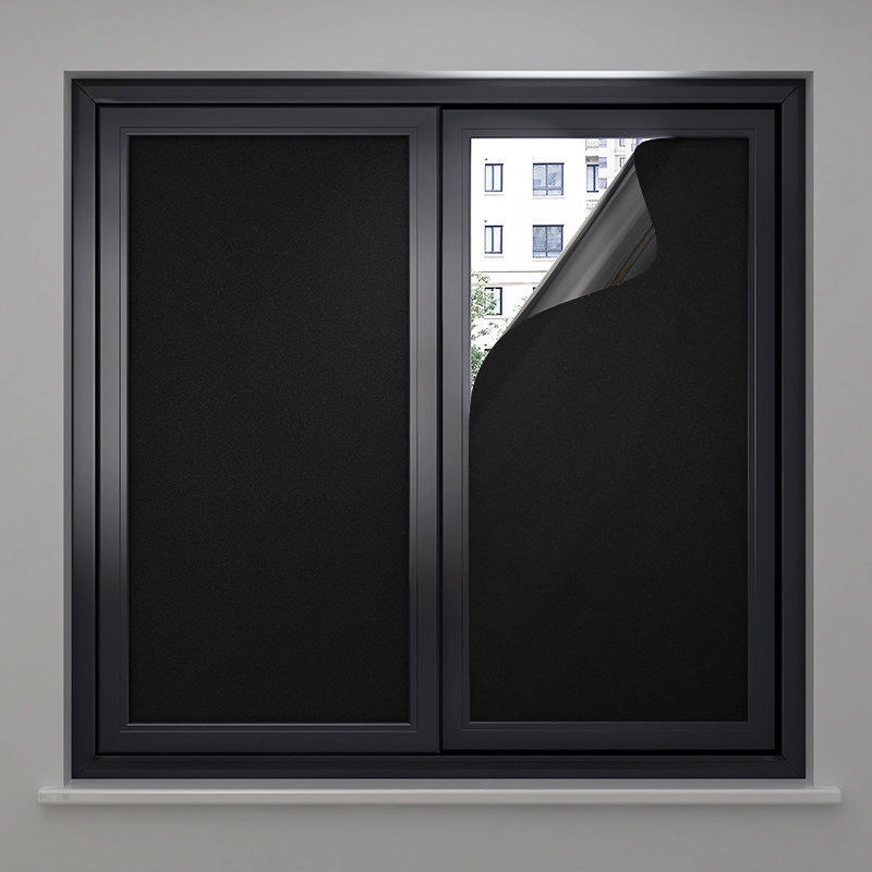 สติ๊กเกอร์ติดกระจกบังแดดสีดำหนาเต็มแผ่น-ม่านบังแดด-ฉนวนกันความร้อน-กันขโมย-แสง-ฟิล์มกันแดดดอกไม้หน้าต่าง