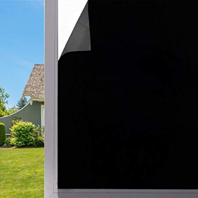 สติ๊กเกอร์ติดกระจกบังแดดสีดำหนาเต็มแผ่น-ม่านบังแดด-ฉนวนกันความร้อน-กันขโมย-แสง-ฟิล์มกันแดดดอกไม้หน้าต่าง