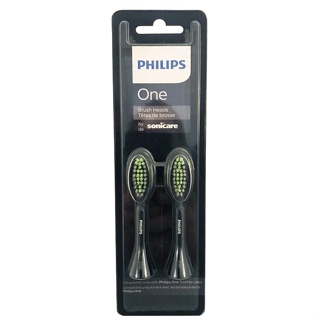 Philips One by Sonicare Replacement Toothbrush Heads BH1022/06 (Pack of 2, Shadow Black)