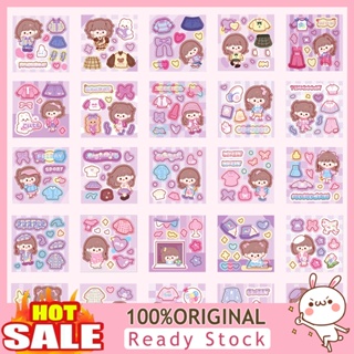 [B_398] 25Pcs Hand Account Stickers Set Cartoon DIY Girls Childrens Water Stickers Clear Patterns Stickers