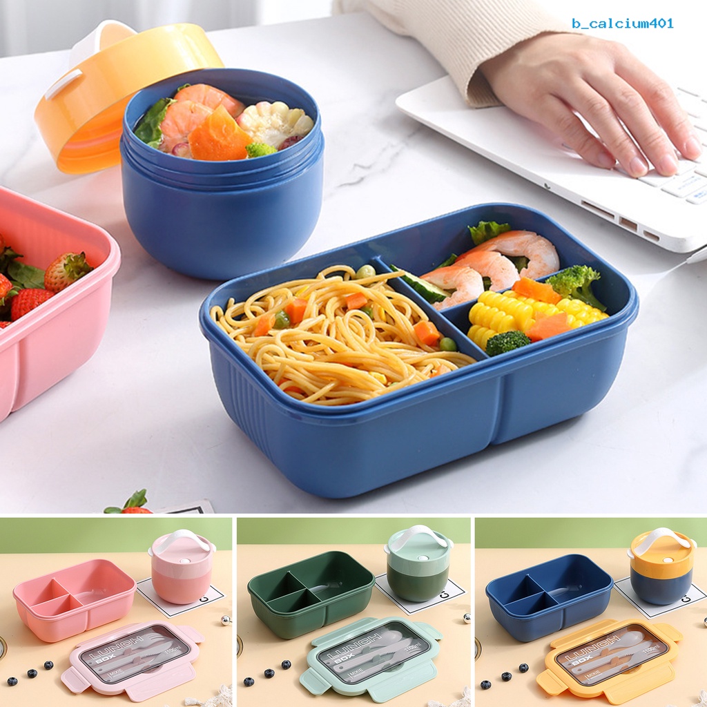 calciwj-student-bento-box-soup-cup-high-capacity-food-grade-partition-anti-leak-two-compartments