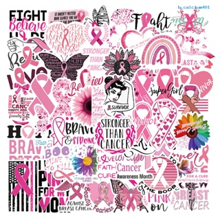 Calciwj 50 Sheets Stickers Breast Cancer Awareness Pink Ribbon Stickers Spread Hope Support Decorative