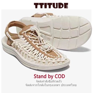 🔥  Attitude 🔥  [จัดส่งด่วน]  🚀  [1-2 ]ซีซั่นแฮนด์เมดคู่ถัก Badge Head Beach Sandals ยุโรปและอเมริกาสไตล์โรมันสำหรับผู้ชา