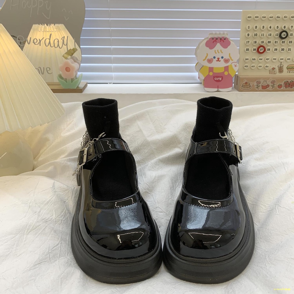 hot-sale-ฟองน้ำเค้กด้านล่างหนา-mary-jane-รองเท้าเดียวของผู้หญิงหัวโตใหม่ญี่ปุ่น-jk-รองเท้าหนังย้อนยุคขนาดเล็ก