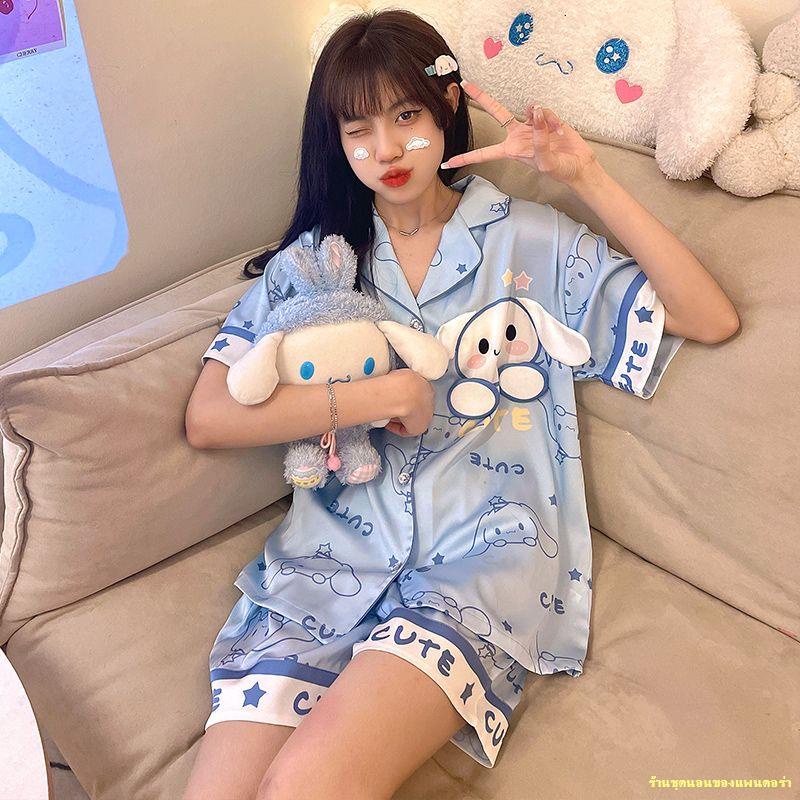 พร้อมส่ง-yugui-ชุดนอนสุนัขผู้หญิงใหม่แขนสั้นการ์ตูนญี่ปุ่นชุดเสื้อผ้าที่บ้าน-3