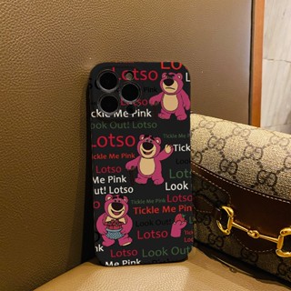 ฟิล์มแข็ง เคส iphone 14 pro Max 11 13 12 7Plus 8 X XS Max แฟชั่น การ์ตูน ข้อความ Lotso เคสกันกระแทก