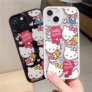 เคสโทรศัพท์มือถืออะคริลิคใส แบบแข็ง ลายเฮลโลคิตตีน่ารัก สําหรับ iphone 14 pro Max 11 13 12 7Plus 8 X XS Max