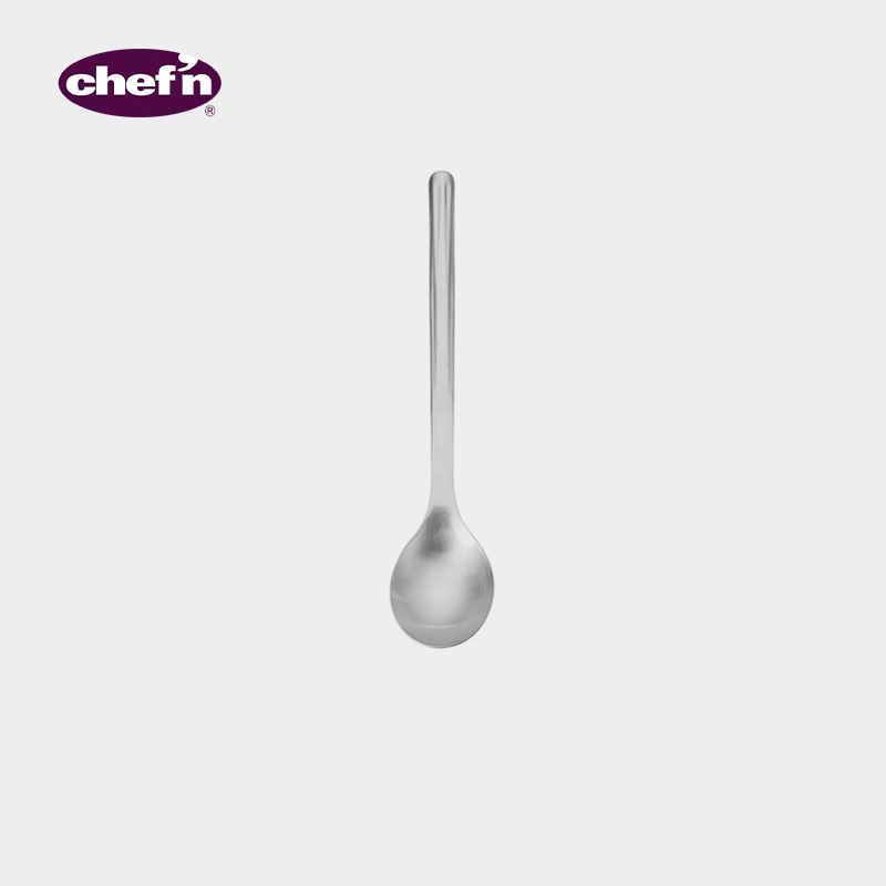 chefn-cooking-brushed-stainless-steel-solid-spoon-slotted-spoon-cooking-ladle-utensils-ทัพพีสแตนเลส