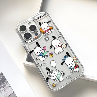 เคสโทรศัพท์มือถือแบบใส กันกระแทก ลาย Pochacco แฟชั่น สําหรับ iphone 14 Pro Max 11 13 12 7Plus X XS Max 8 7