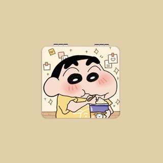 💞ขายใหญ่💞Crayon Shinchan แบบพกพาพับน่ารักกระจกแต่งหน้าแบบพกพามือถือมินิแบบพกพาสาวหัวใจประเภทพลิกสองด้าน