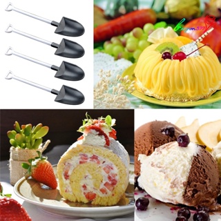 【AG】50Pcs/Set Ice Cream Shovel Eco-friendly Food Grade Plastic Yogurt Cake Spoon for Kids