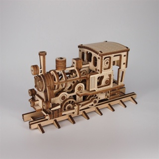3D ไม้เชิงกลส่งรถไฟขนาดเล็กสร้างสรรค์เด็กประกอบการบีบอัดวันเกิดวันวาเลนไทน์ของขวัญตกแต่งโต๊ะ
