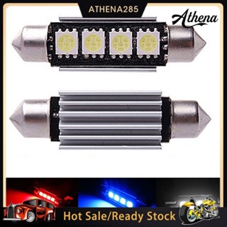 [COD]➤หลอดไฟ LED 4SMD 41 มม. 42 มม. 5050 สําหรับติดตกแต่งภายในรถยนต์ 1 คู่