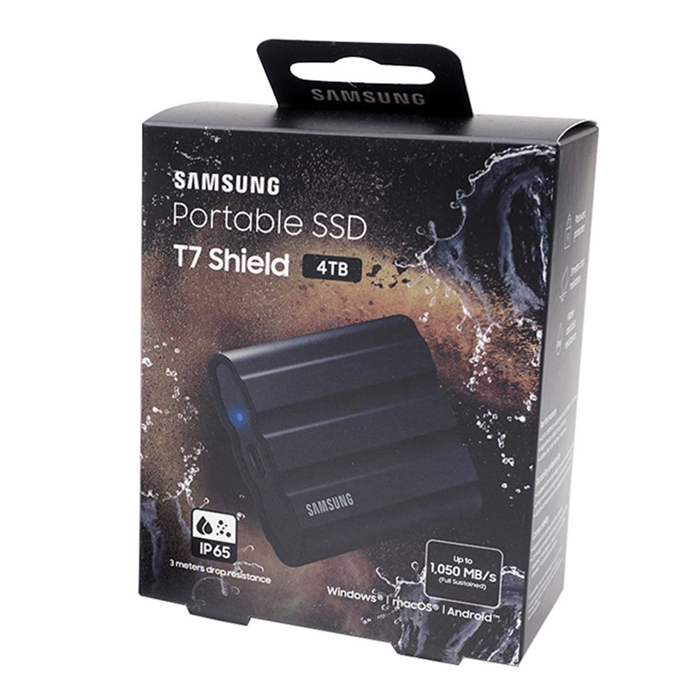 Samsung T7 Shield 4TB USB 3.2 External Portable SSD (Black) for PC