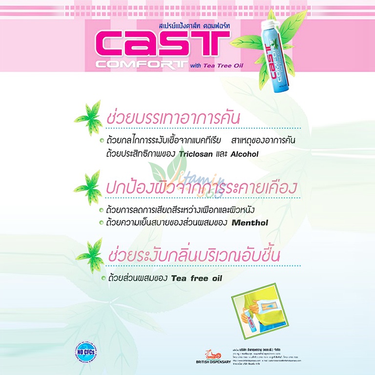 Cast Comfort สเปรย์เย็น สเปรย์ฉีดเฝือก แก้คันเฝือก แก้อับชื้น 200ml ...