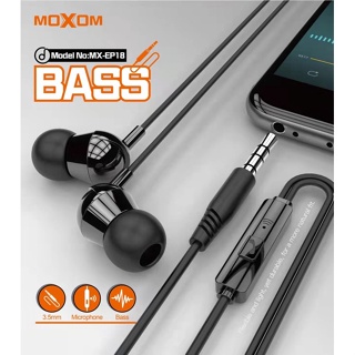 hot🔥หูฟัง3.5 ใช้ได้ทุกรุ่น MOXOM EP18 รุ่นใหม่ปี 2022 FOR IOS Android universal wire control earphone with mic (3.5mm)