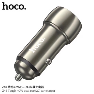 Hoco Z48 Adapter Type-C 2 port for car ที่ชาร์จมือถือในรถ ช่องไทป์ซี 2 ช่อง PD 40W ของแท้ หน้าปัดมีไฟล้อมรอบ