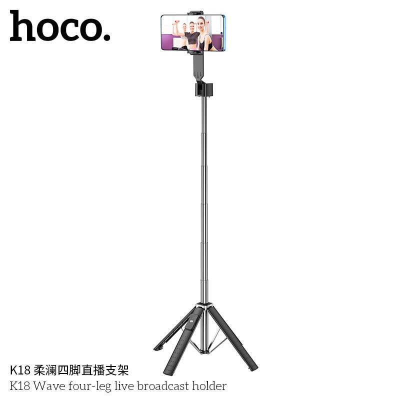 hoco-k18-wireless-selfie-stick-broadcast-holder-ไม้เซลฟี่-ขาตั้ง-3-ขา-ขาตั้งมือถือ