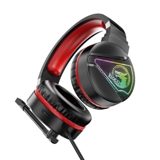 Hoco W104 หูฟัง​ครอบหู​ headphone for gamer มีไมค์ ฟังเพลงได้ คุยโทรศัพท์ได้ สำหรับเล่นเกมส์หรือเรียนออนไลน์ ของแท้100%