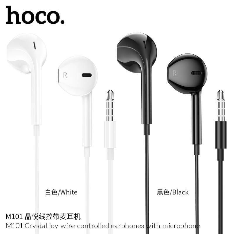 hoco-หูฟังสาย-m101-max-อัพเกรดเสียงดี-32โอมห์-มีไมค์สมอลทอร์ค-สีใหม่-jet-black-stereo-sound-small-talk