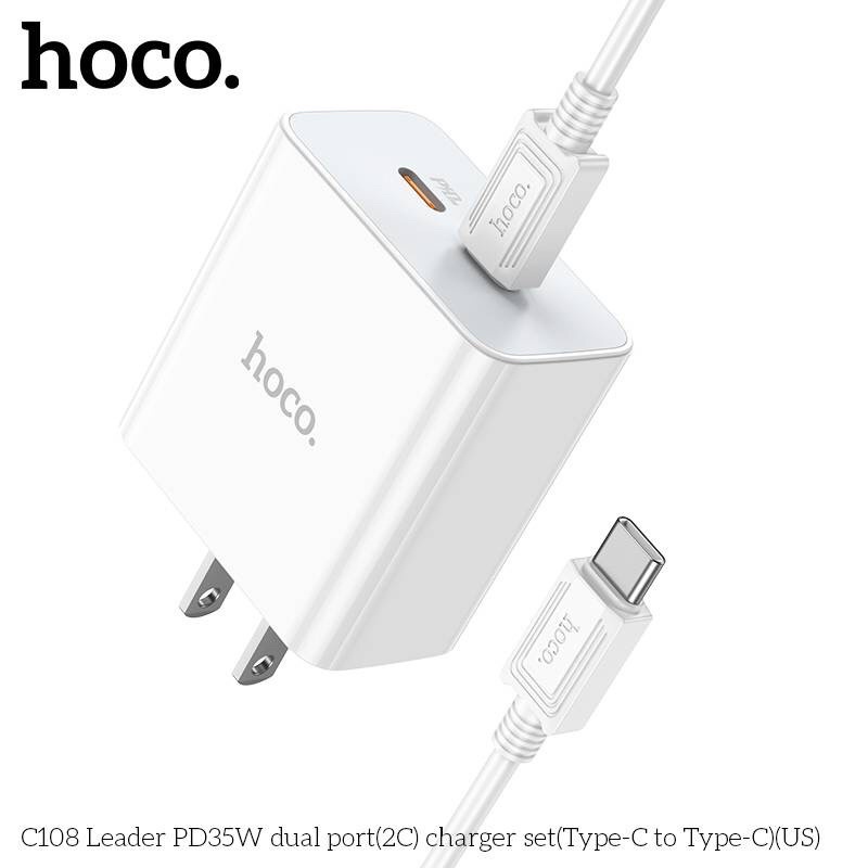 hoco-c108-ชุดชาร์จ-pd35w-รูtc-2-dual-port-2c-fast-charger-set