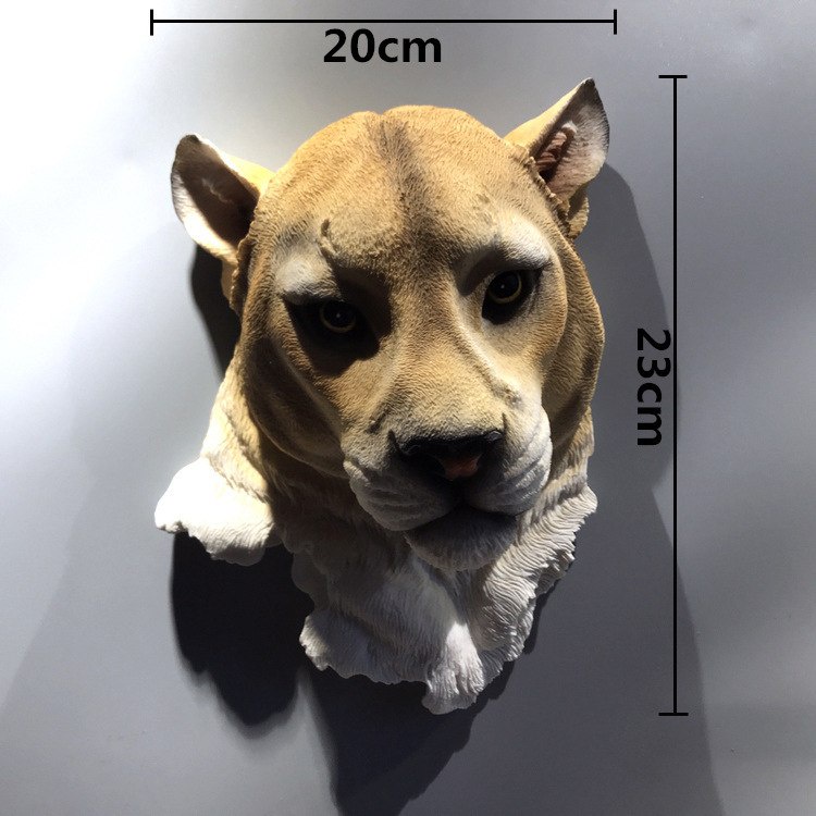 เรซิ่นจำลองหัวสัตว์แขวนผนัง-หัวหมาป่าตกแต่งผนังหัวสิงโต