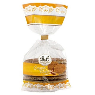 วาฟเฟิลคาราเมลนำเข้าจากเบลเยี่ยมแผ่นใหญ่ B&amp;C Belgium Caramel Waffle Large 260g.