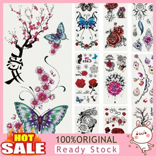 [B_398] Fashion Butterfly Dragon Flower Art Temporary Fake Sticker Decal