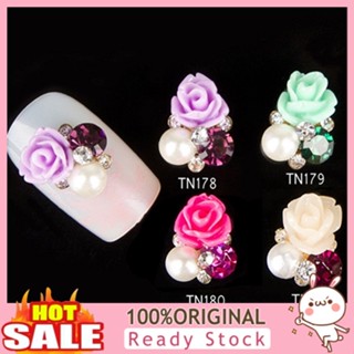 [B_398] 10 Pcs 3D Rose Nail Art Stickers Studs Rhinestone Nail Decor Jewelry