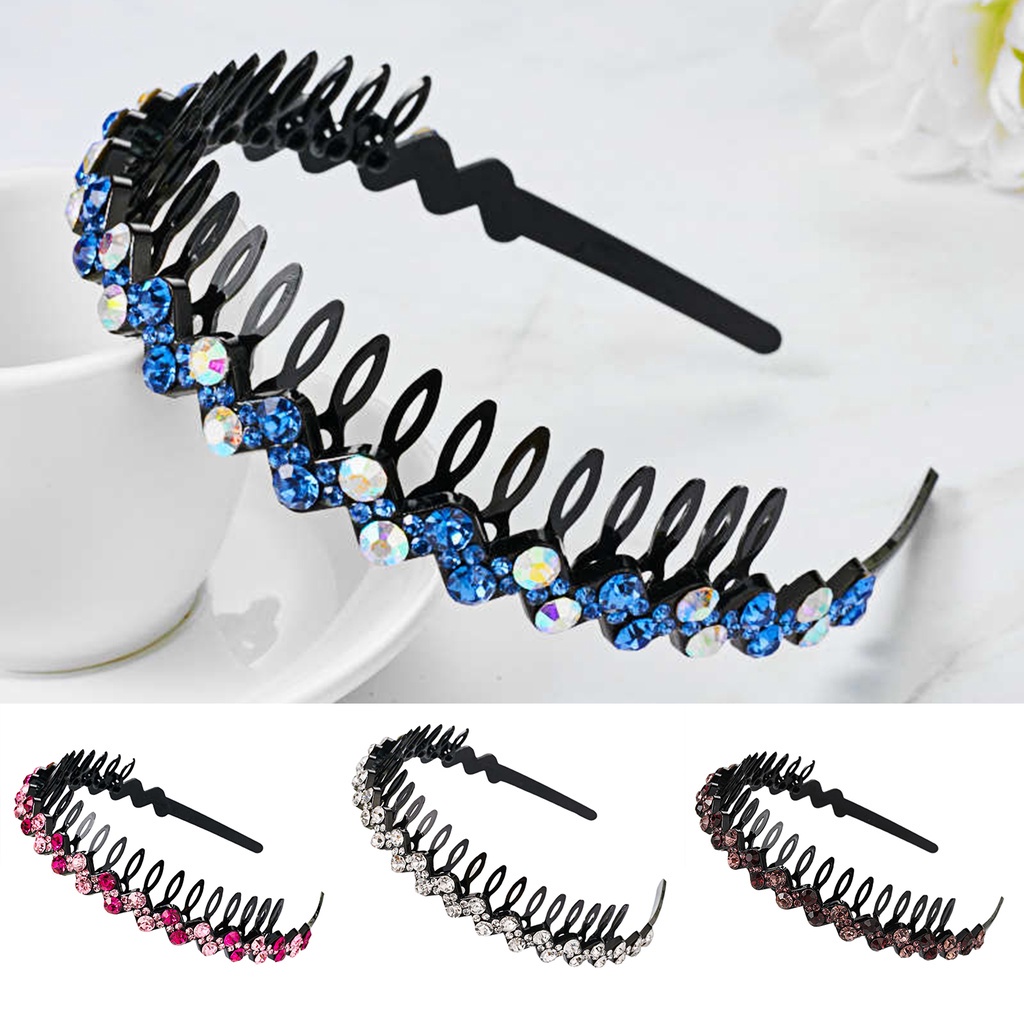 b-398-flower-rhinestone-shining-headband-anti-slip-tooth-women-hair-hoop-hair-accessories