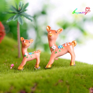 【AG】Cute Deer Model Micro Landscape Bonsai Succulent Mini DIY Decor Ornament