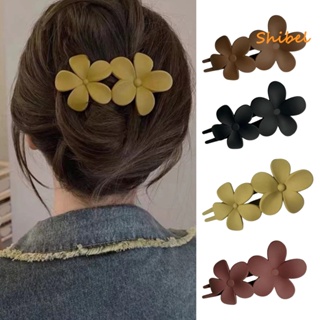 HOT_ Solid Strong Grip Hair Claw ประณีต Anti-SLIP Anti-Fall Elegant Double ดอกไม้ Hairpin อุปกรณ์เสริม