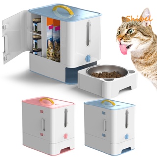 HOT_ เครื่องป้อนอาหารสัตว์เลี้ยง 2-in-1 พลาสติกทนทานใช้งานง่ายสะดวกสำหรับสัตว์เลี้ยงสำหรับแมวสุนัข