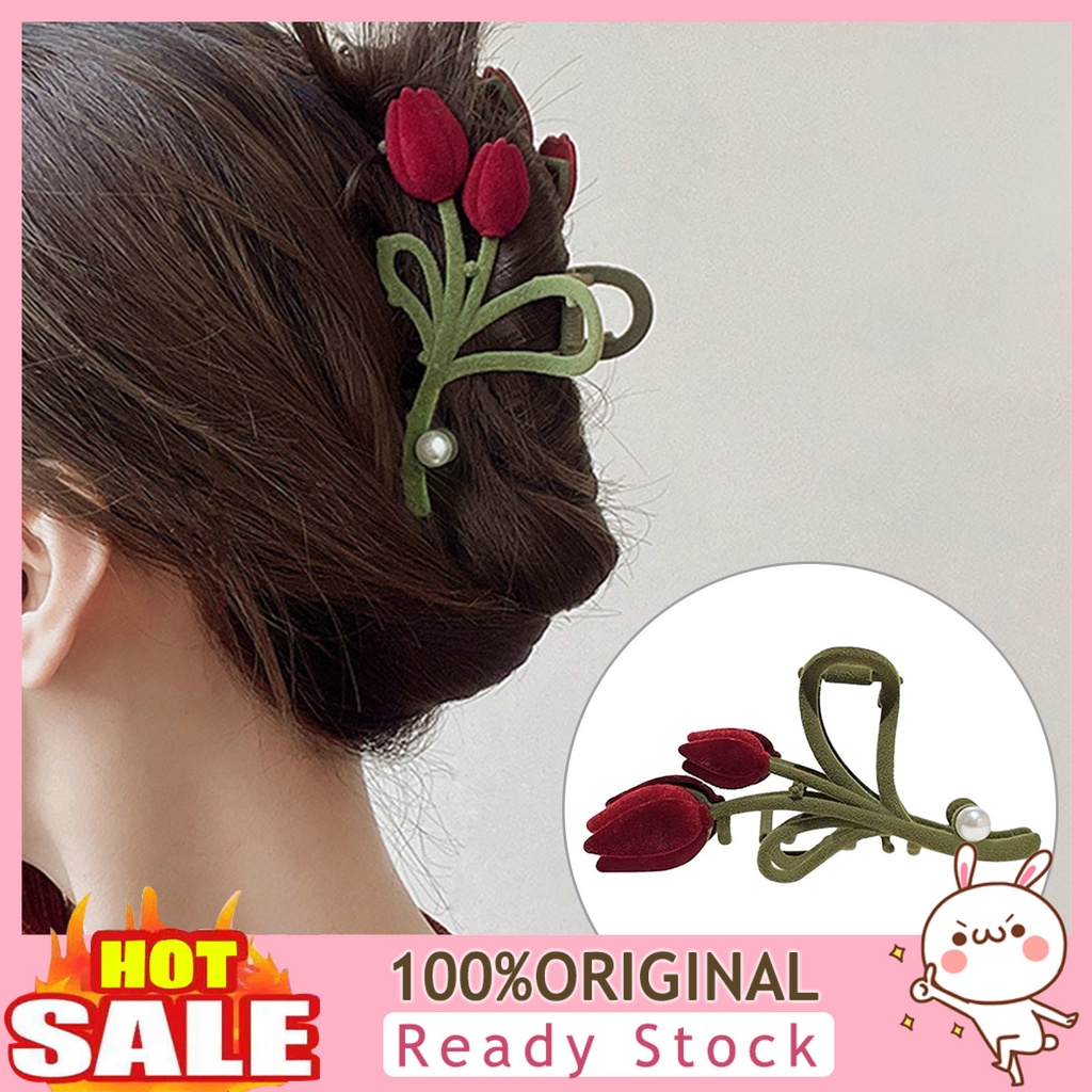 b-398-women-hair-gripper-great-fidelity-tulip-shape-faux-pearl-hollow-contrast-color-hair-decoration-vivid-flower-with-teeth-hair-claw-hair-decoration