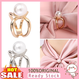 [B_398] Stylish Geometric Silk Scarf Buckle Faux Pearl Light Luxury Exquisite Belt Scarf Buckle Outfit Accessory