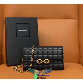 lambskin YSL le maillon envelope WOC sling crossbody cellphone cosmetic bag long wallet purse