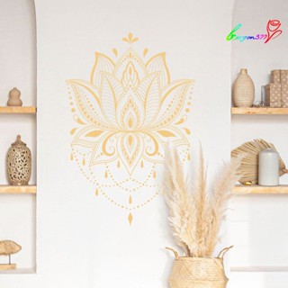 【AG】Decal Lotus Shape Removable PVC Om Sign Meditation Art Wall Sticker for Home