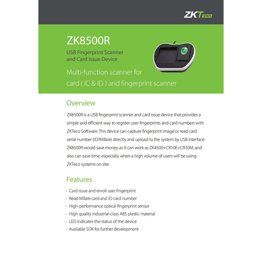 zk8500r-silkid-fingerprint-scanner-เครื่องสแกนลายนิ้วมือและการ์ด-รับประกัน-1-ปี