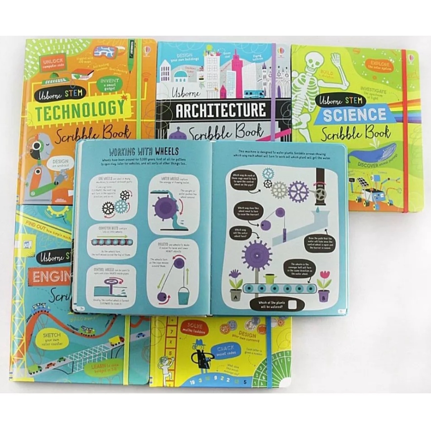 พร้อมส่ง-usborne-stem-scribble-book-6เล่ม-books-technology-architecture-science-engineering-maths-inventions