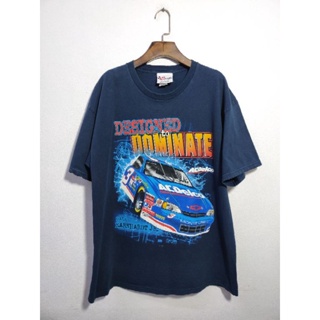 เสื้อยืด มือสอง ลายรถ Nascar ลายทะลุ สกรีนหน้า-หลัง อก 44 ยาว 30