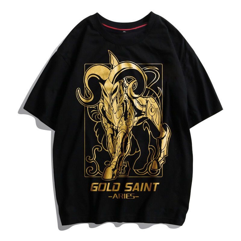 เสื้อยืด-แนวโน้ม-saint-seiya-เสื้อยืดแขนสั้นฤดูร้อนใหม่-12-constellation-ชายและหญิงเสื้อยืดแขนสั้นผ้าฝ้ายแนวโน้มอะนิเม