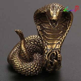 【AG】Cobra Statue Ornament Zodiac Snake Miniature Figurines Copper Desktop Craft