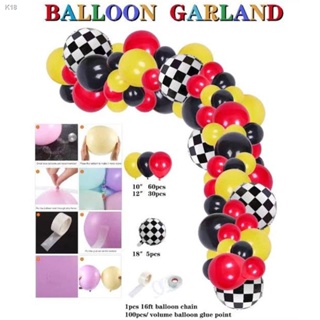 Checkered Racing Theme Balloon Garland With 18 inch Checkered Foil Balloon For Boy Birthday Party Decorations Ballon