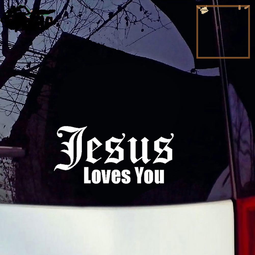 ขายดี-สติกเกอร์สะท้อนแสง-ลายตัวอักษร-jesus-love-you-สําหรับตกแต่งหน้าต่าง