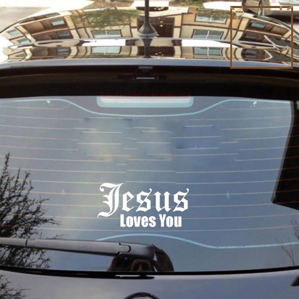 ขายดี-สติกเกอร์สะท้อนแสง-ลายตัวอักษร-jesus-love-you-สําหรับตกแต่งหน้าต่าง