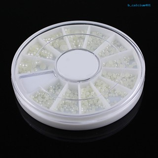 Calciumrx ไข่มุกเทียม สีขาว 3 ขนาด สําหรับตกแต่งเล็บ Diy