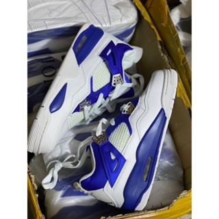 ﹍◈Nike Air Jordan 4 Retro (size40-45) White Blueรองเท้าผ้าใบผู้ชาย