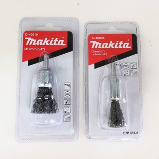 MAKITA แปรงลวดภู่กันมีแกน 6 MM. ขนาด 1/2(12mm), 3/4(19mm) แปรงลวดเหล็ก ใช้กับสว่าน แปรงลวดพู่กัน D-40004 D-40010